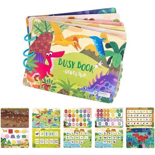 Busy Book educational toy for toddlers with themes, writing pages, and colored pens