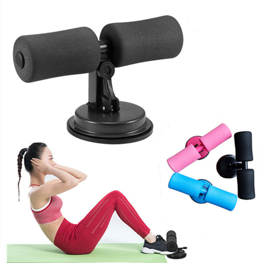 Compact Suction Sit Up Bar with adjustable height and foam padding for home core workouts