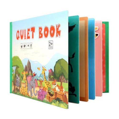 Busy Book educational toy for toddlers with themes, writing pages, and colored pens