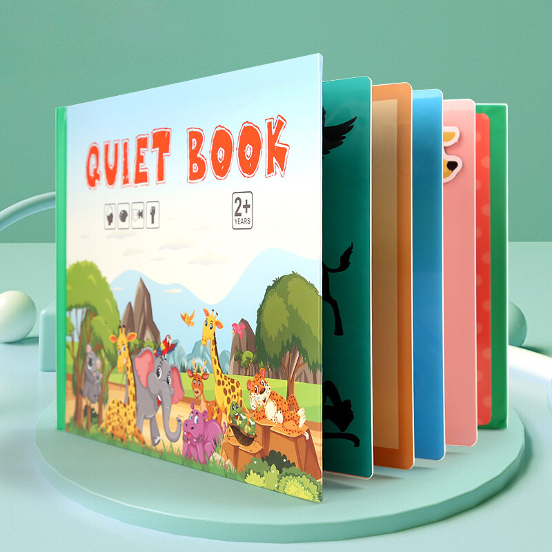 Busy Book educational toy for toddlers with themes, writing pages, and colored pens